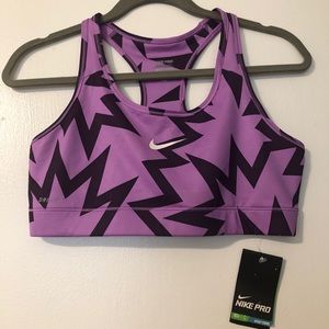 Nike Pro Dri-Fit Sports Bra, Size Large, Purple
